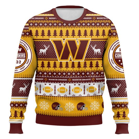 Ugly American Football Print Christmas Sweater