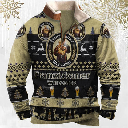 Franziskaner Weissbier 1/4 Zip Stand Collar Fleece Sweatshirt