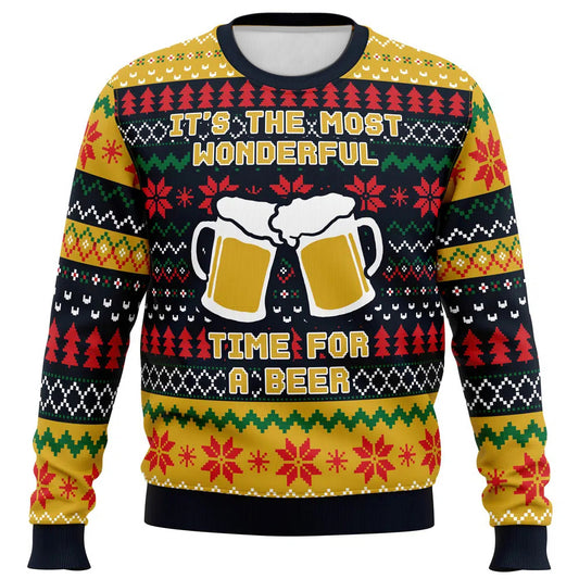 Its The Most Wonderful Time For A Beer Parody Ugly Christmas Swea
