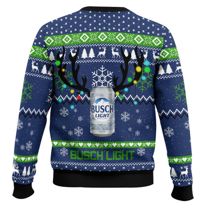 Busch Light Reindeer Ugly Christmas Sweater