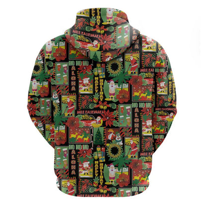 Hawaiian Santa Zip Hoodie