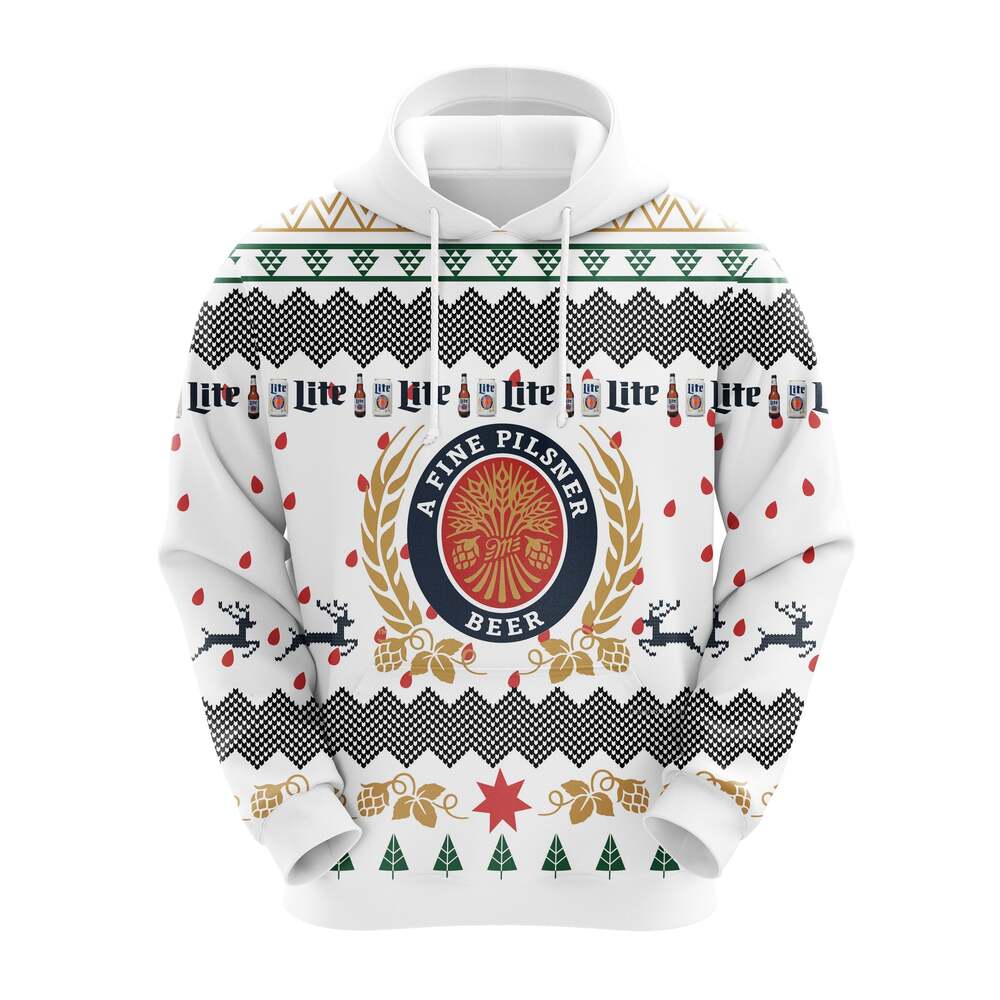 Miller Lite Christmas Hoodie