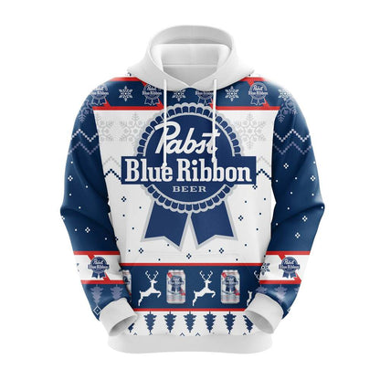 Pabst Blue Beer Christmas Hoodie