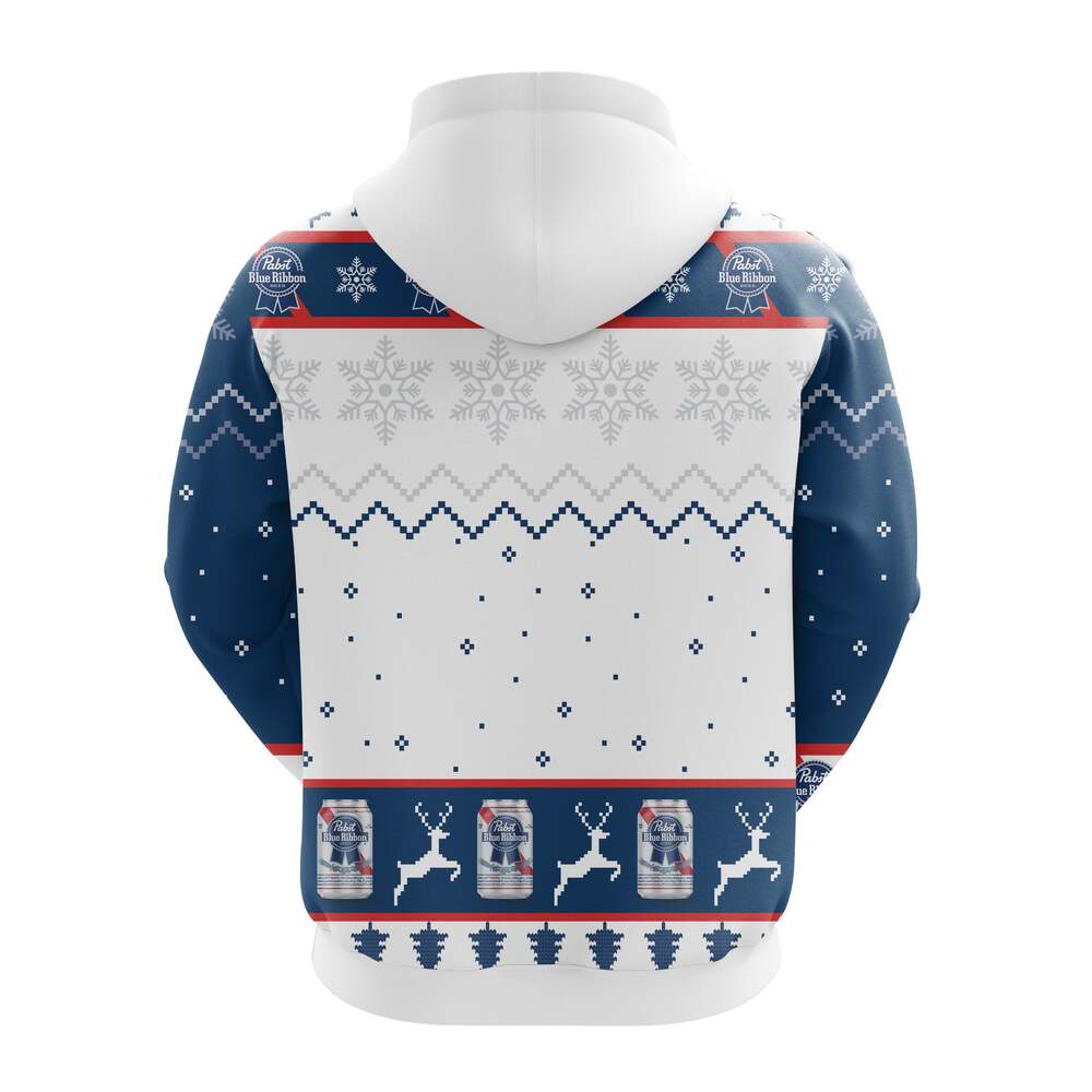 Pabst Blue Beer Christmas Hoodie