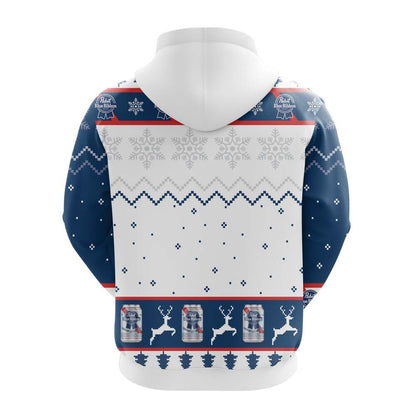 Pabst Blue Beer Christmas Hoodie